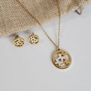 18K Gold Plated Necklace Earrings Set